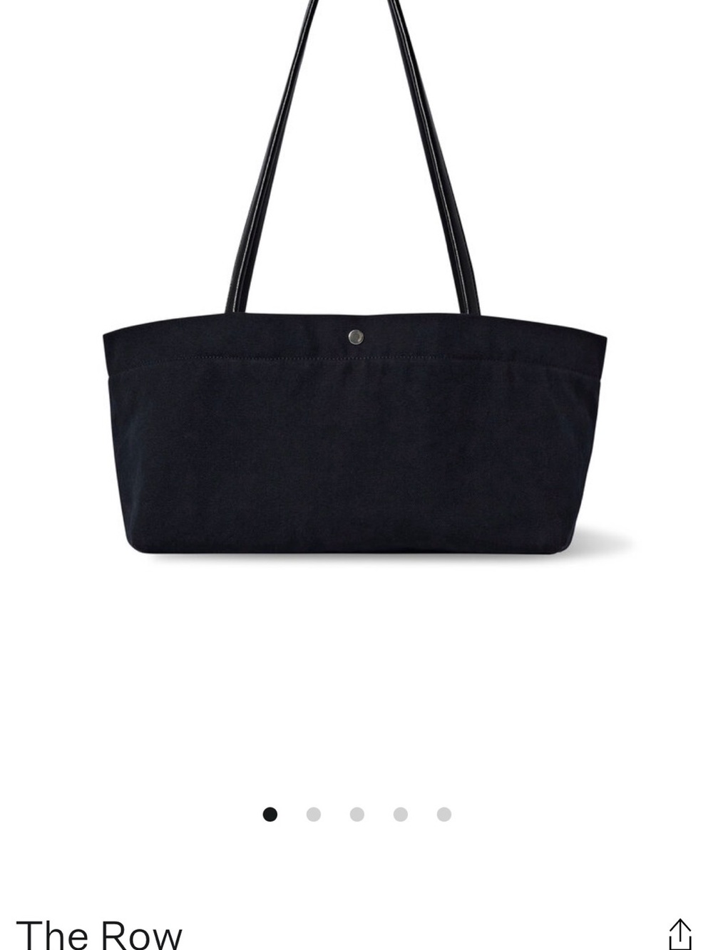 The Row Black Canvas Slim-Handle Tote